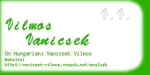 vilmos vanicsek business card